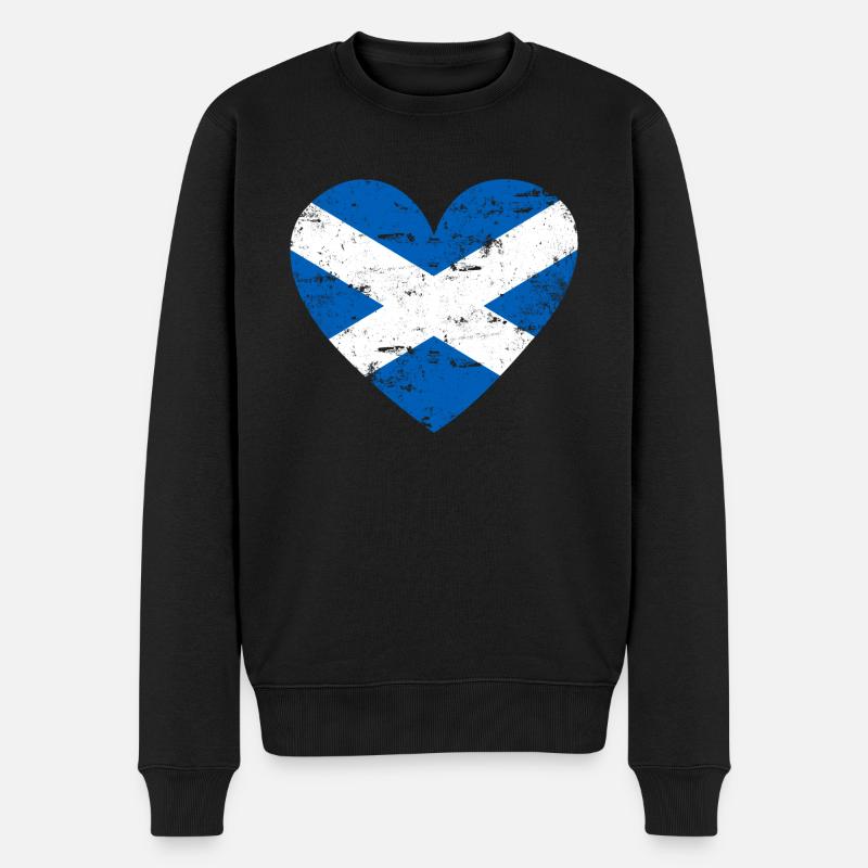 Écosse Flag Heart - Pull Premium bio Homme - noir