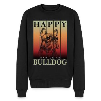 Happy Bulldog Dad - Men's Premium Organic Jumper - black - Front - Nico (187cm)