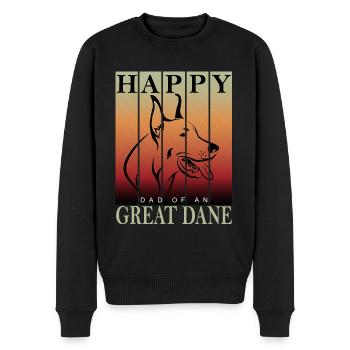 Deutsche Dogge - Happy Great Dane Dad - Men's Premium Organic Jumper - black - Front - Nico (187cm)