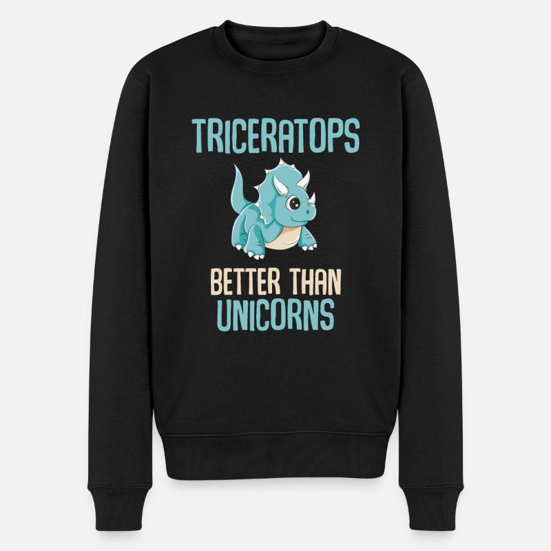 Cool Tricératops Fan dinosaure garçon - Pull Premium bio Homme - noir