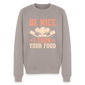 Chef Restaurant Chef - Men's Premium Organic Jumper - taupe - Front - Nico (187cm)