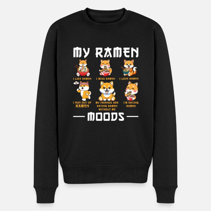 Ramen Shiba Inu Anime - Männer Premium Bio Pullover - Schwarz
