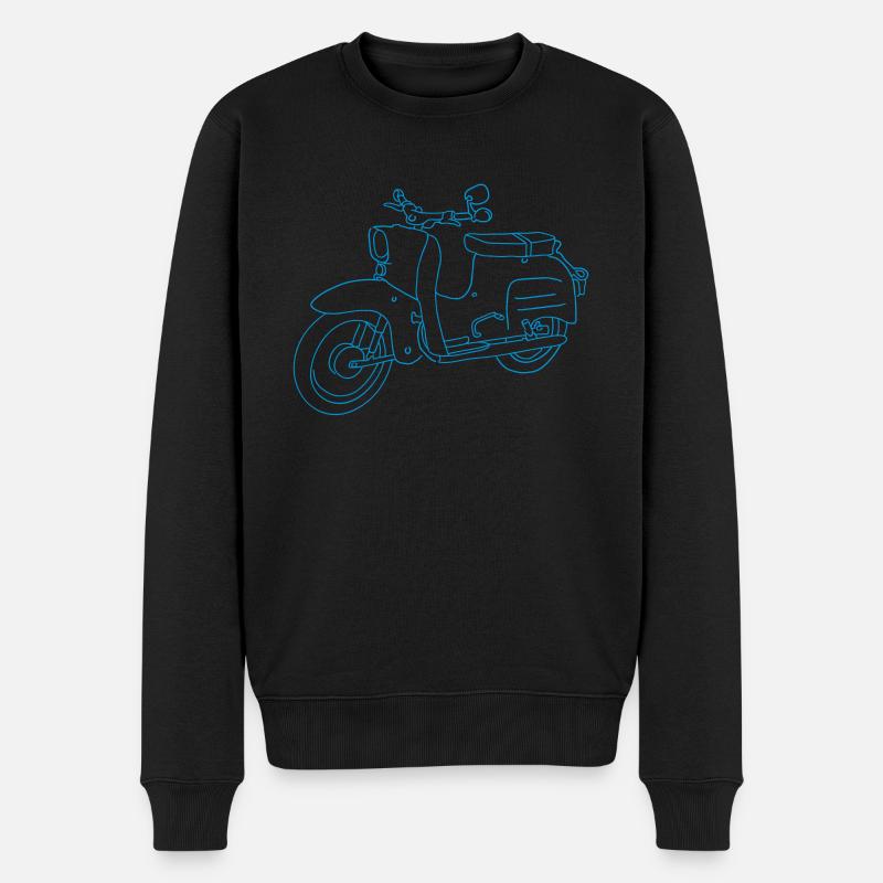 Motorroller, Moped Schwalbe - Männer Premium Bio Pullover - Schwarz