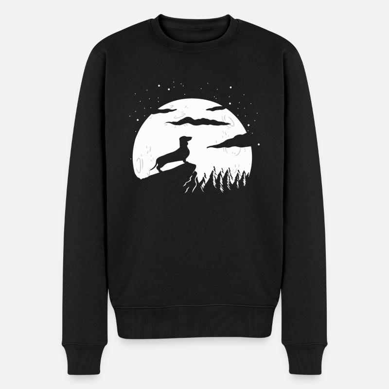 Dackel - Männer Premium Bio Pullover - Schwarz