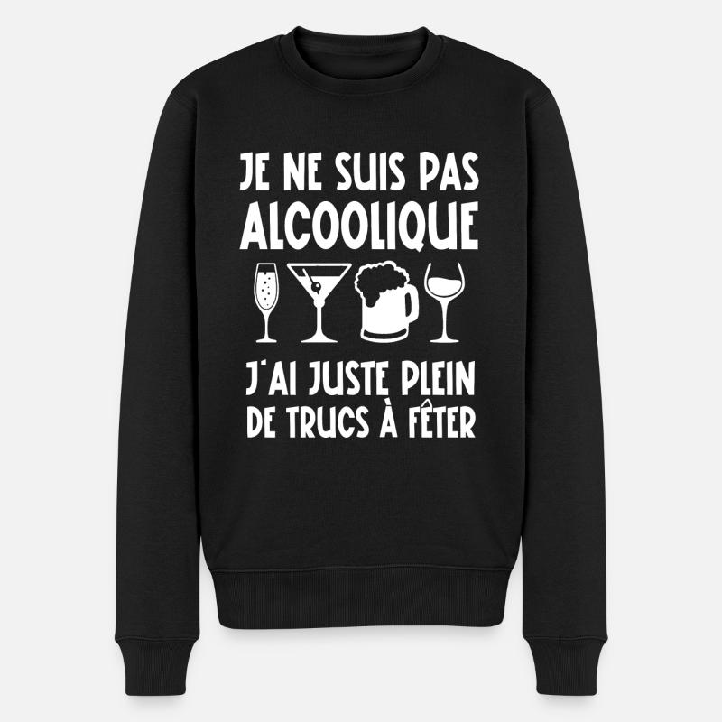 je ne suis pas alcoolique - Pull Premium bio Homme - noir