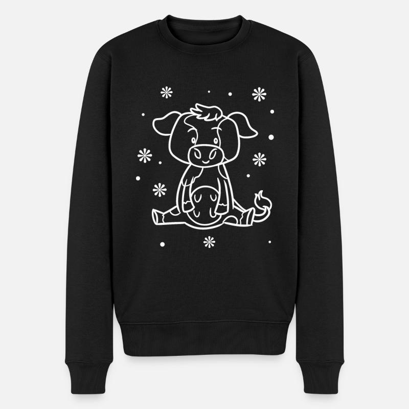 Drôle bébé vache - Pull Premium bio Homme - noir