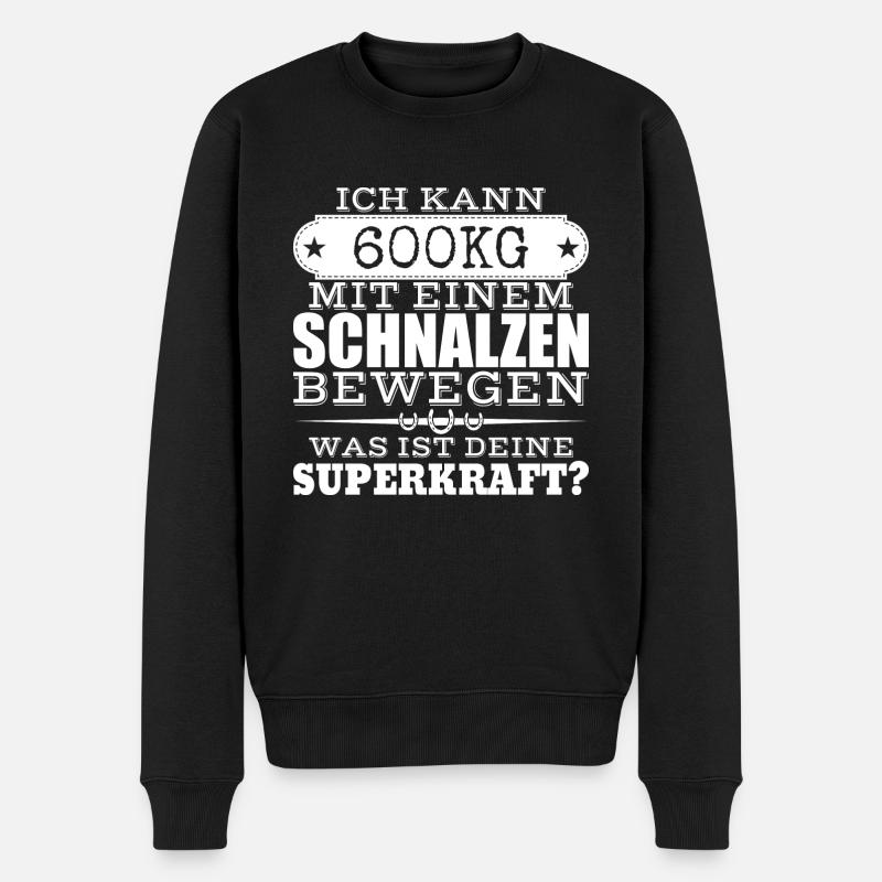 Reiter-Superkraft - Männer Premium Bio Pullover - Schwarz