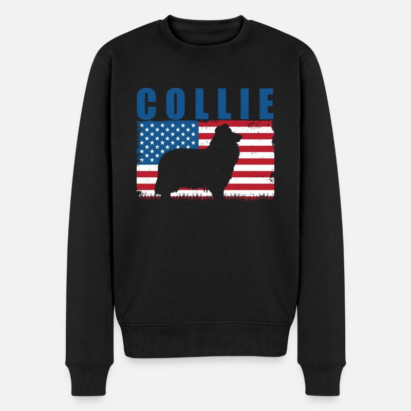 Collie - Männer Premium Bio Pullover - Schwarz