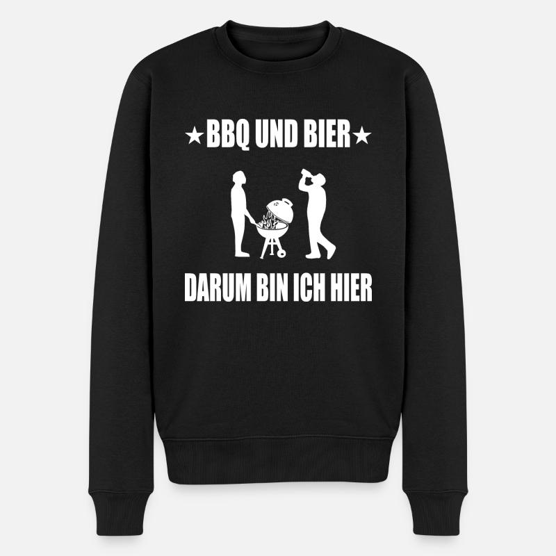 BBQ - Männer Premium Bio Pullover - Schwarz
