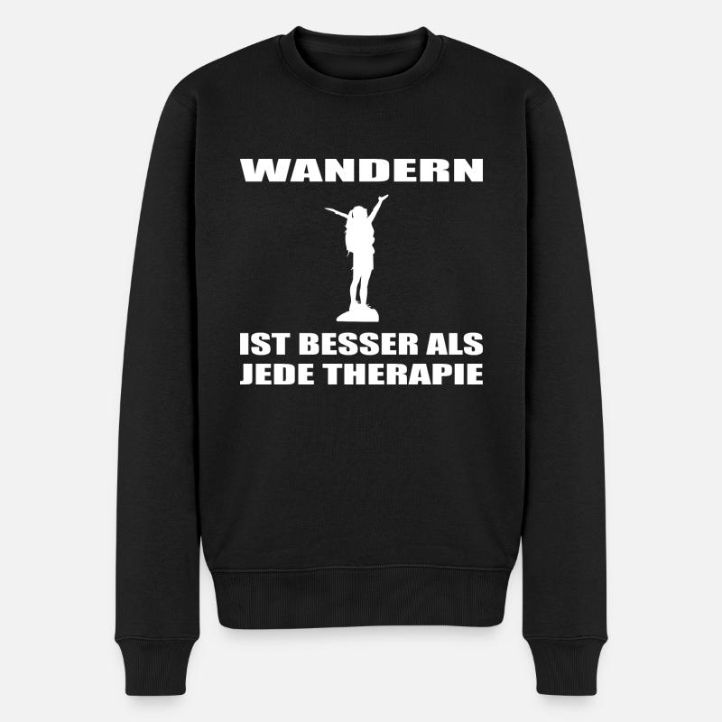 Wandern - Männer Premium Bio Pullover - Schwarz