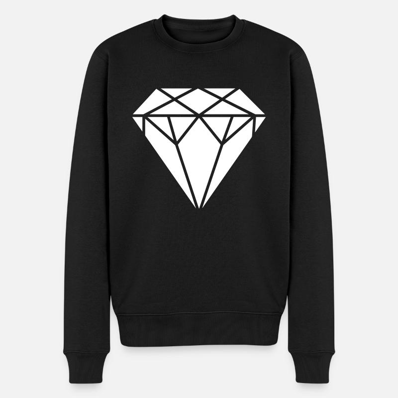 Diamant - Männer Premium Bio Pullover - Schwarz