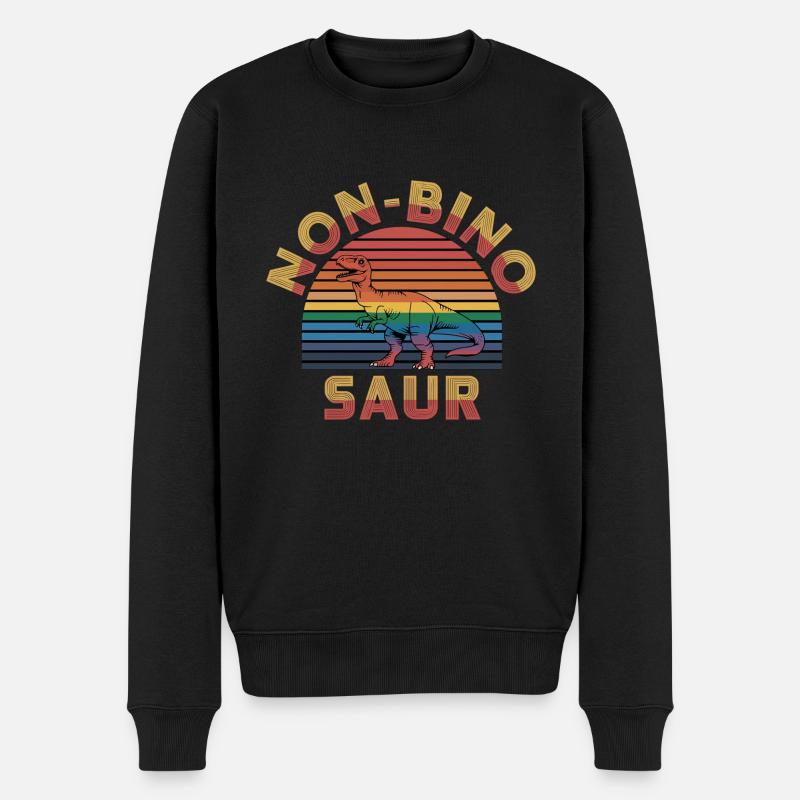 Non-Bino Saur 9 - Männer Premium Bio Pullover - Schwarz