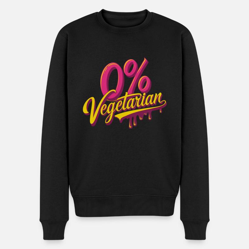0% Vegetarian 10 - Männer Premium Bio Pullover - Schwarz
