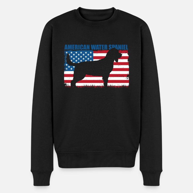 American Water Spaniel - Men's Premium Organic Jumper - black