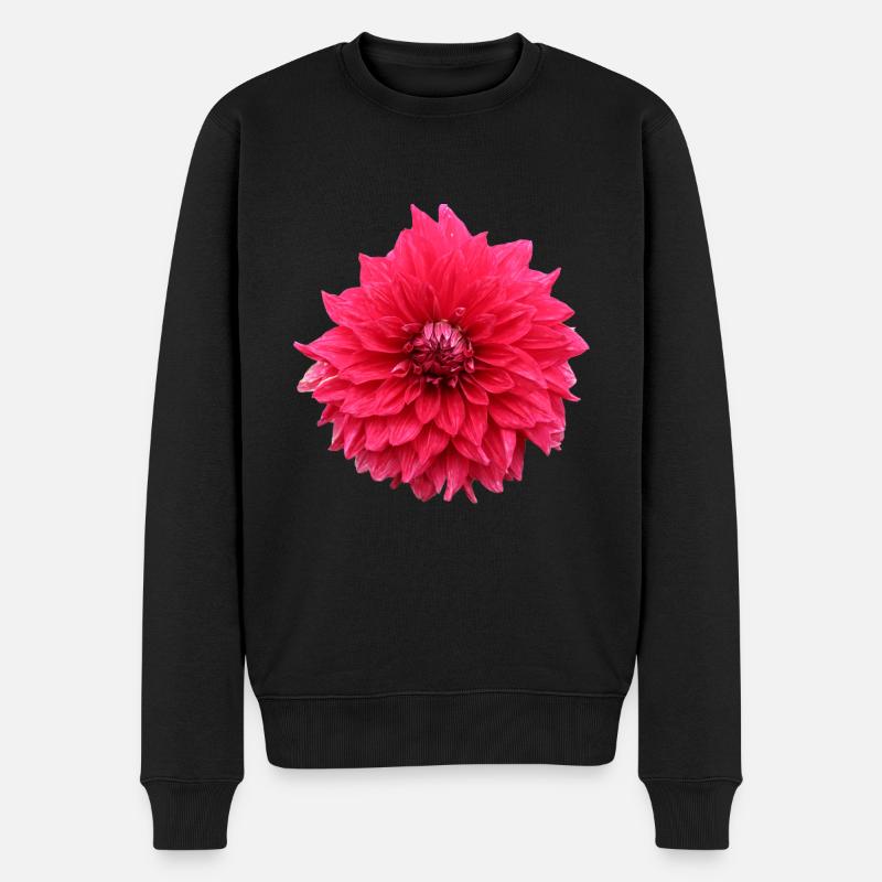 Blume rot rote Blume Blumen rot rote Blumen - Männer Premium Bio Pullover - Schwarz