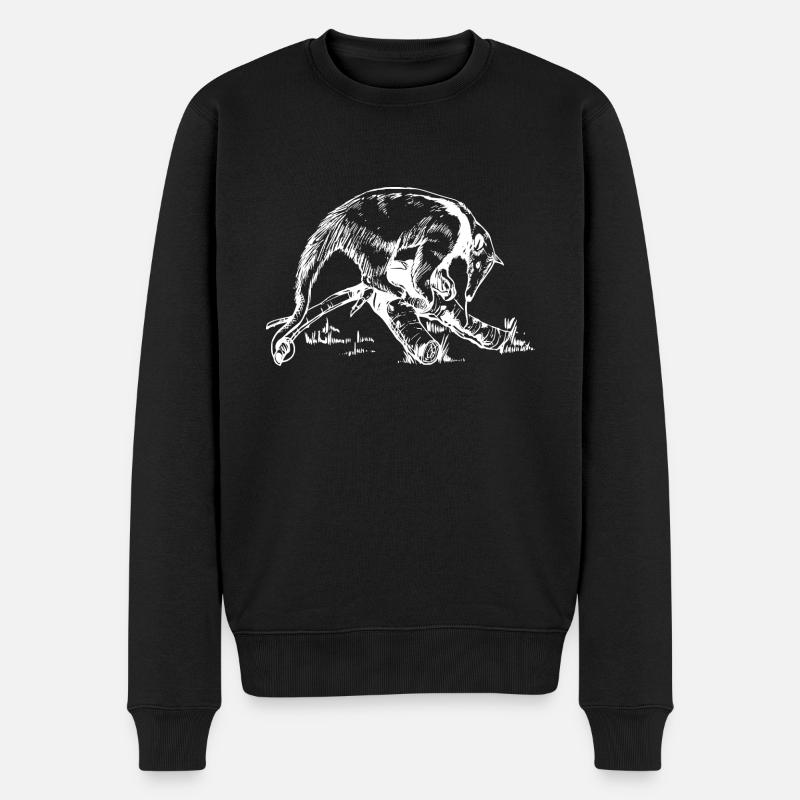 Ameisenbär weiß/schwarz - Männer Premium Bio Pullover - Schwarz