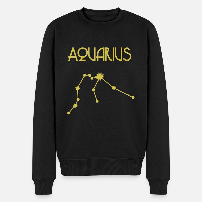 Wassermann Aquarius Sternenbild Geschenk - Männer Premium Bio Pullover - Schwarz