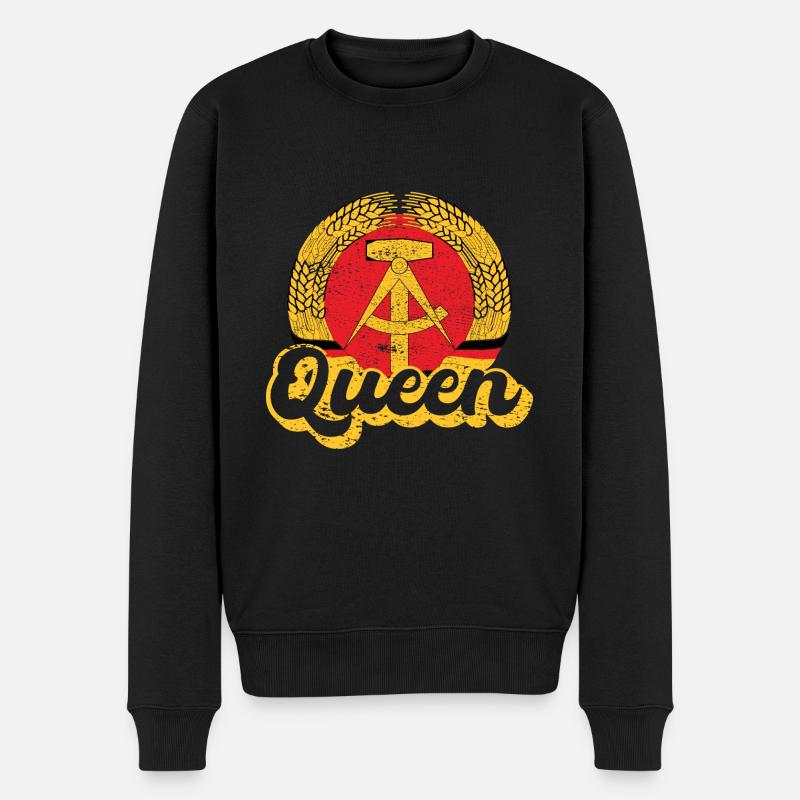 DDR Queen Nostalgie Geschenk - Männer Premium Bio Pullover - Schwarz