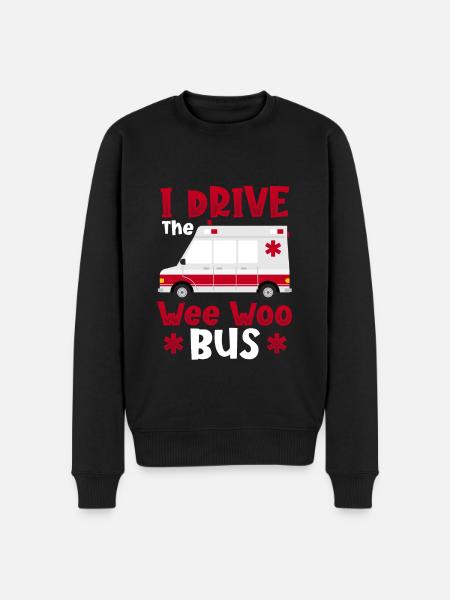 I Drive The Wee Woo Bus Ambulance Driver Paramedic - Männer Premium Bio Pullover - Schwarz