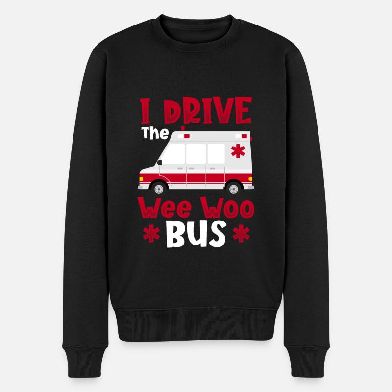 I Drive The Wee Woo Bus Ambulance Driver Paramedic - Männer Premium Bio Pullover - Schwarz