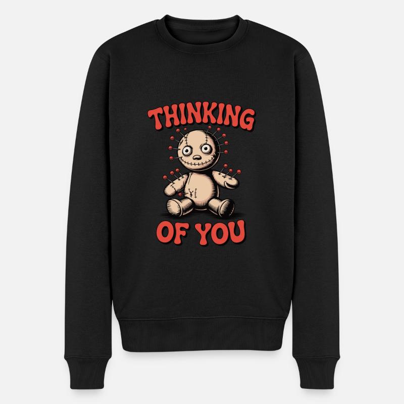 Thinking of You – Voodoo Edition - Männer Premium Bio Pullover - Schwarz