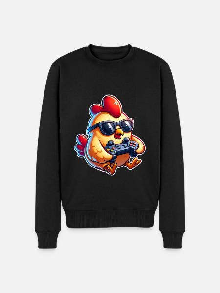Gaming Gamer Chicken Chickens - Men's Premium Organic Jumper - black