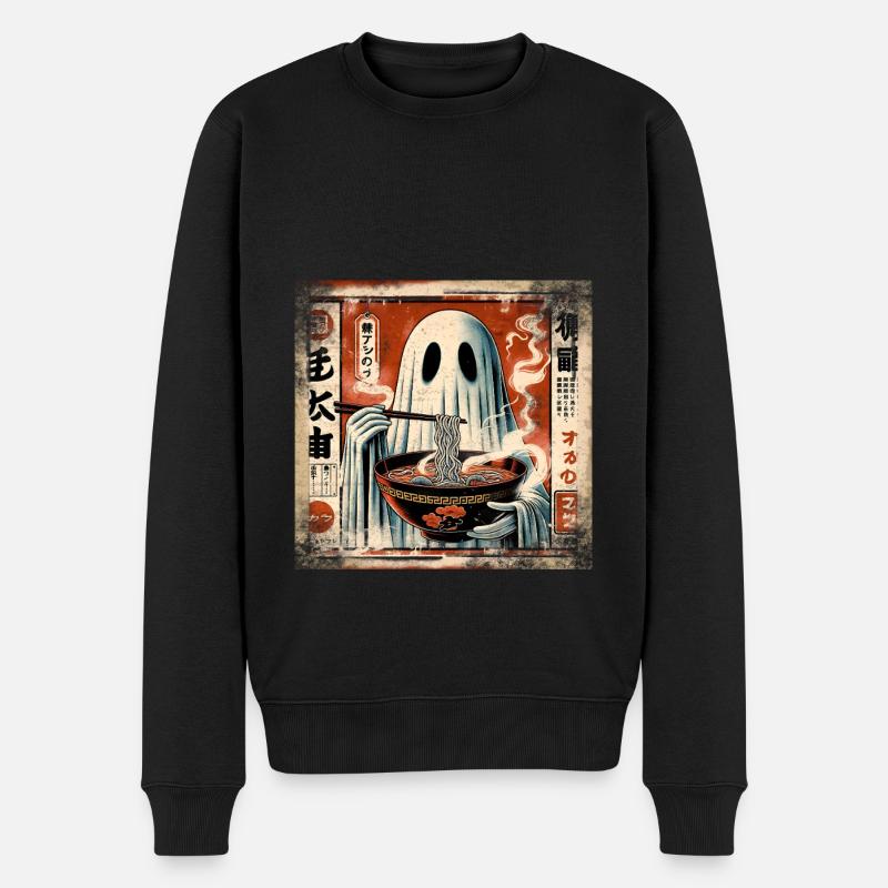 Ramen Ghost Grunge Style d’affiche - Pull Premium bio Homme - noir