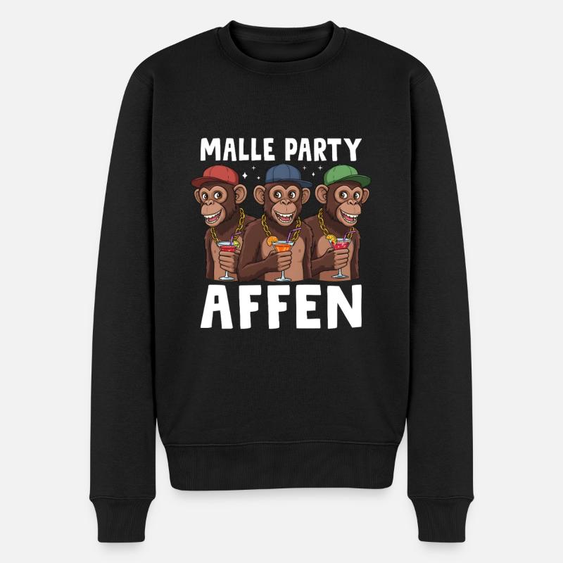 Malle Fête Singe - Pull Premium bio Homme - noir
