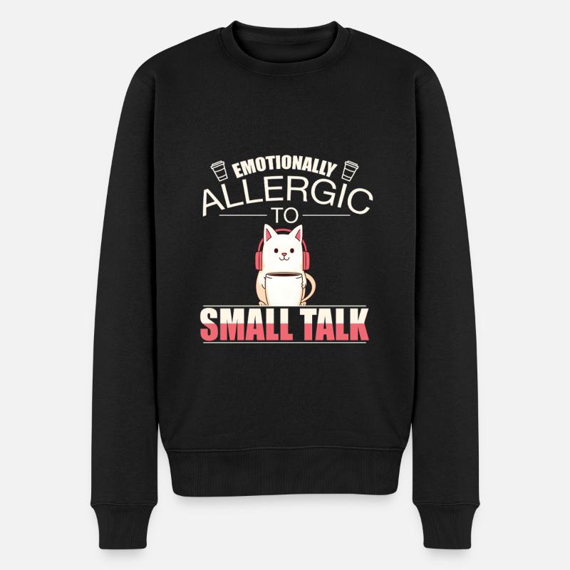 Émotionnellement allergique aux petites conversationsIntroverti - Pull Premium bio Homme - noir
