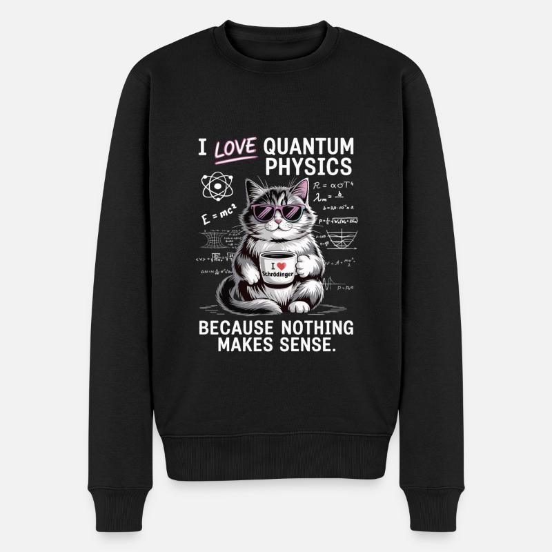 Ich liebe Quantenphysik – nix macht einen Sinn - Männer Premium Bio Pullover - Schwarz