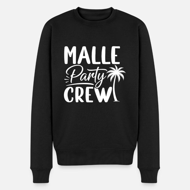 Malle Party Crew - Männer Premium Bio Pullover - Schwarz