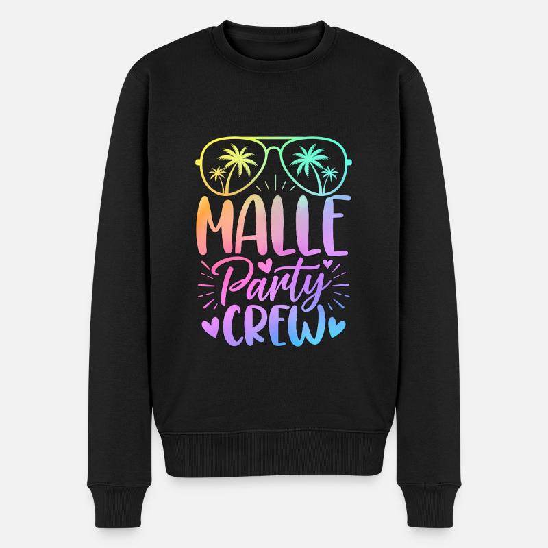 Malle Party Crew - Männer Premium Bio Pullover - Schwarz