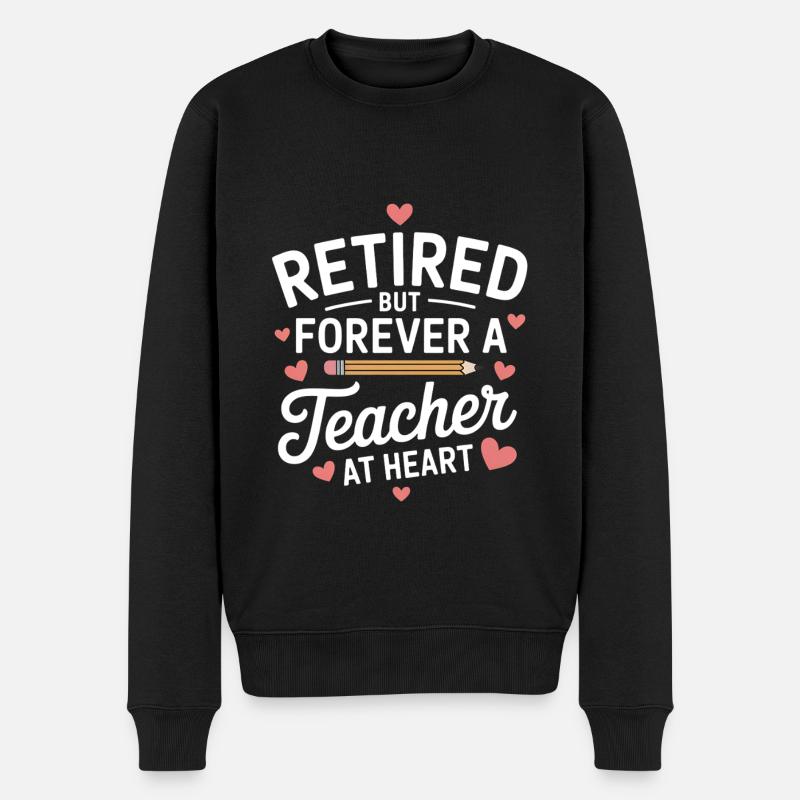 Rente Lehrer Spruch Ruhestand Lehrkraft - Männer Premium Bio Pullover - Schwarz