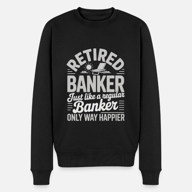 Banquier retraité Pension de banquier - Pull Premium bio Homme - noir