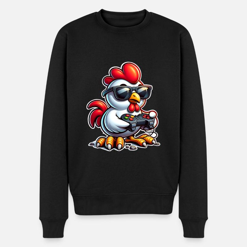Poulet Gaming Gamer Nerd - Pull Premium bio Homme - noir