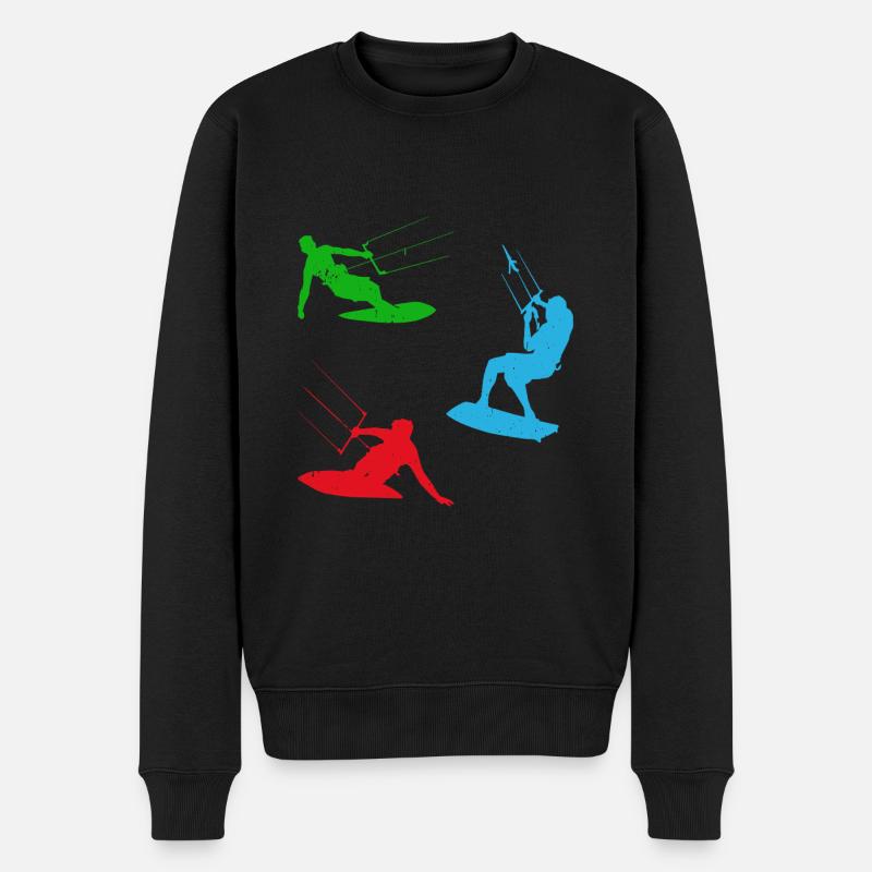 Watersports Kiteboarding Kitesurfer Kitesurfing - Männer Premium Bio Pullover - Schwarz
