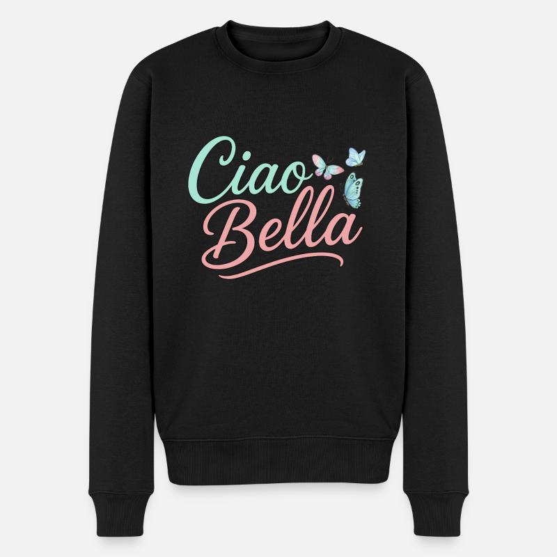 Ciao Bella - Männer Premium Bio Pullover - Schwarz