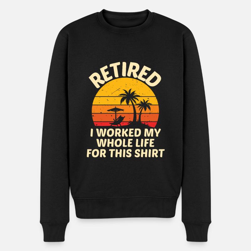 Retraite Dicton Retraité Humour Pension - Pull Premium bio Homme - noir