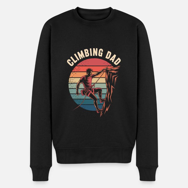 Climbing Dad - Männer Premium Bio Pullover - Schwarz