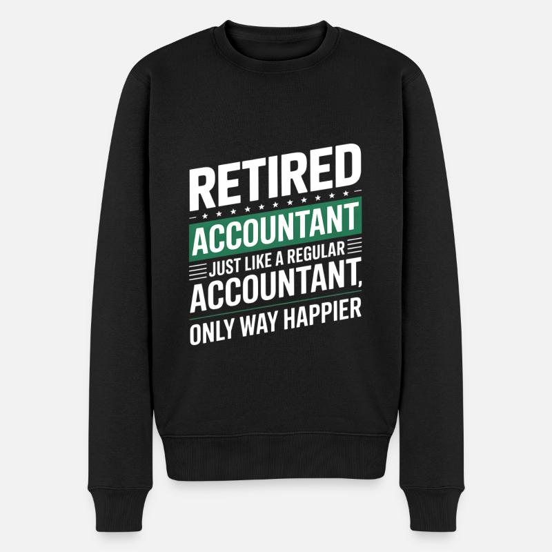 Rentner Buchhalter Spruch Ruhestand - Männer Premium Bio Pullover - Schwarz