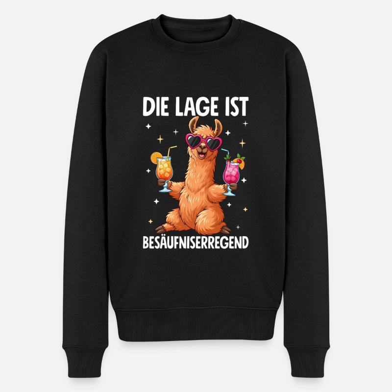 Die Lage Ist Besäufniserregend - Männer Premium Bio Pullover - Schwarz