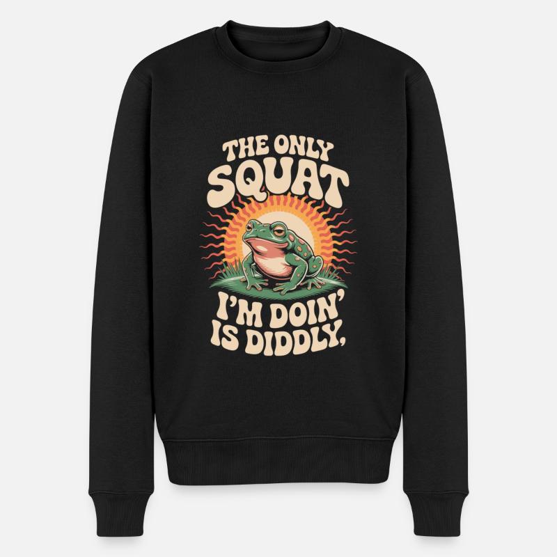 Frosch Faulheit Spruchshirt - Männer Premium Bio Pullover - Schwarz
