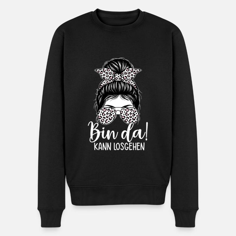 Bin Da Kann Losgehen - Männer Premium Bio Pullover - Schwarz