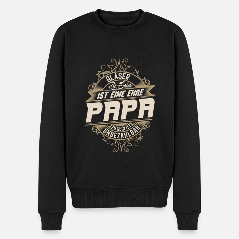 Glaser Papa - Männer Premium Bio Pullover - Schwarz