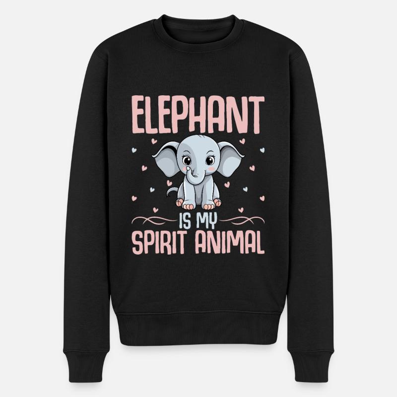 Elefant - Männer Premium Bio Pullover - Schwarz