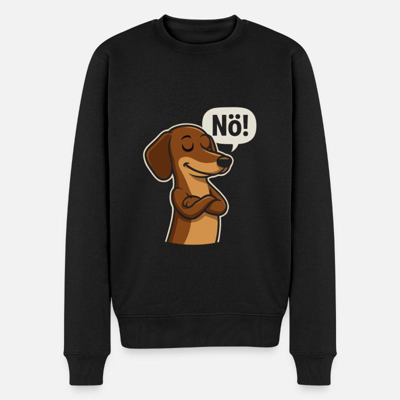 Dackel sagt Nö – Frecher Hundespruch - Männer Premium Bio Pullover - Schwarz