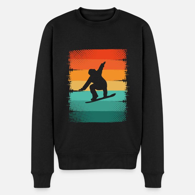 Snowboard - Männer Premium Bio Pullover - Schwarz
