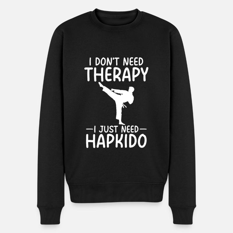 Therapy Hapkido - Männer Premium Bio Pullover - Schwarz