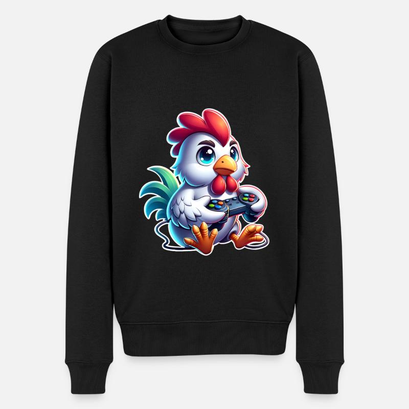 Poulet Gaming - Pull Premium bio Homme - noir