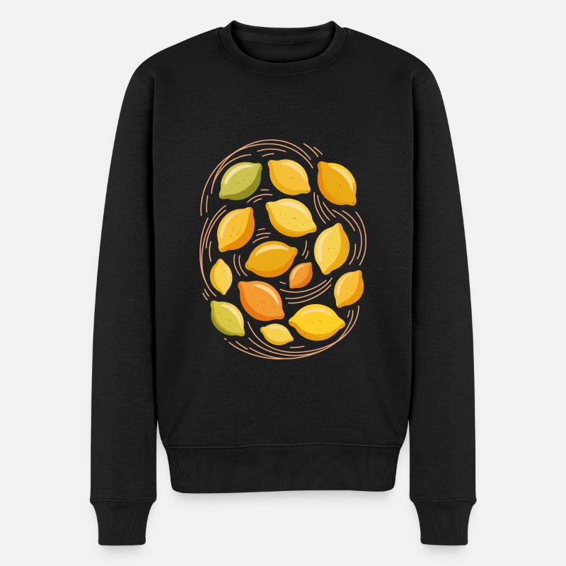 Frische Zitrusfrüchte Illustration - Männer Premium Bio Pullover - Schwarz